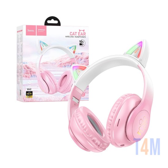 Hoco Cat Ear Wireless Headphones W42 Pink